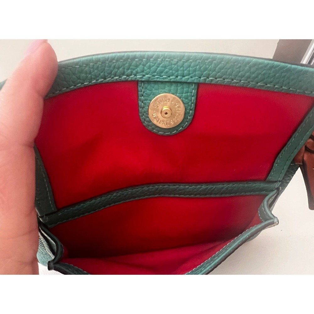 Dooney Bourke Pebble Grain Leather Teal Crossbody Bag Small Purse 1975 - Picture 8 of 9